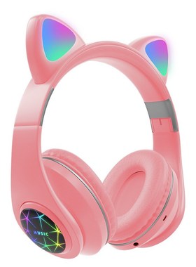 Cat Ear Bluetooth 5.0 Headphones LED Flash Light Girls Kids