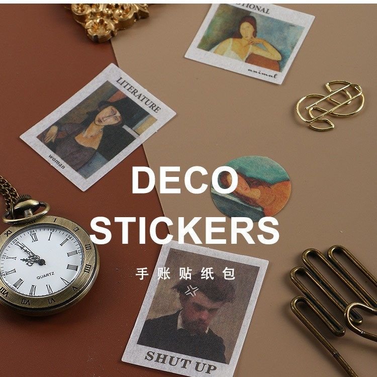 20pcs/pack fun famous painting scrapbook sticker album deco