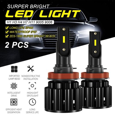 1Pair LED Car Headlight Bulbs ZES 1860 super bright 9 30V 6