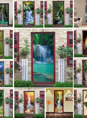 Natural Scenery Door Wallpaper Home Decor Self adhesive Wat