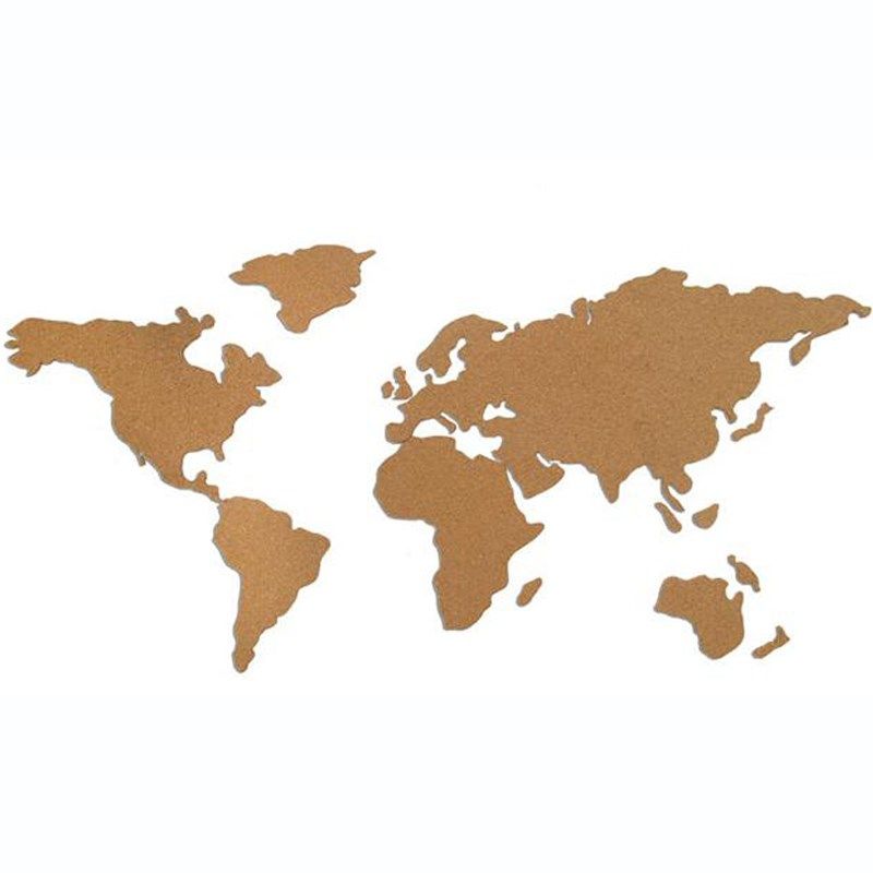 Cork Wood Phellem Wall World Map Office School Home Decorati