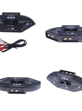 3 Way Audio Video AV Switch Box RCA Black Switch Selector B