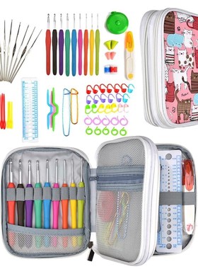 72pcs Soft Handle Crochet Hooks Knitting Needles Set Aluminu