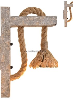 E27 American Style Pastoral Hemp Rope Vintage Wooden Wall La