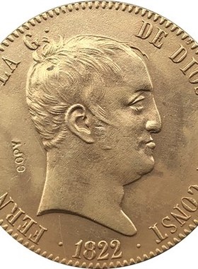 24   K gold plated 1822 Spain 320 Reales   Fernando VII  co