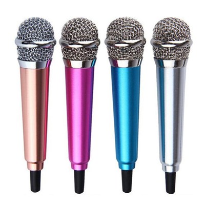 3.5mm Mini Condenser Microphone Phone Karaoke Mic with Stan