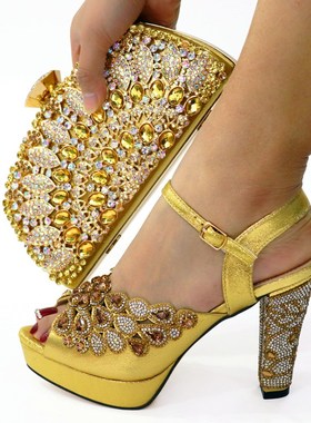 doershow good price Italian Shoes and Bag Set African Weddi