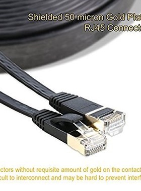 2m 6ft Cat7 Ethernet Flat Patch Network Cable, Shielded (SP