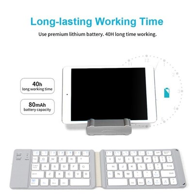 Computer Laptop Mini Folding Keyboard Portable Wireless Blu