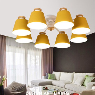 Nordic LED Ceiling light Iron Lampshade  Living Room Suspend