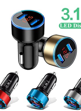 Hot New 2in1 Led Digital Display Dual USB Universal Car Cha