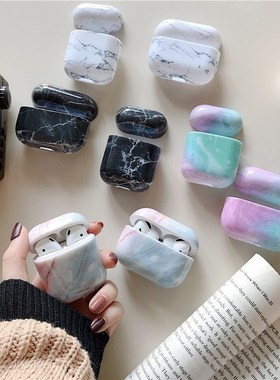 Kjoew For Airpods Pro Case Pure Color Marble Shatter Patter