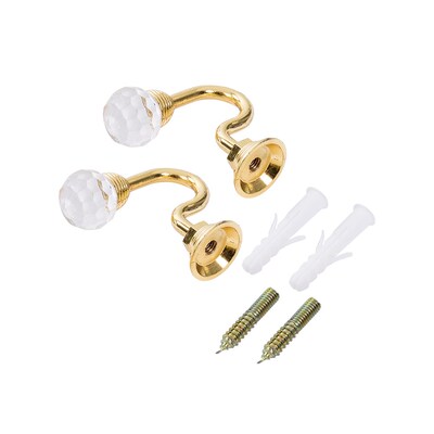 Vacclo 1 pair Retro Crystal Glass Curtain Holdback Wall Tie