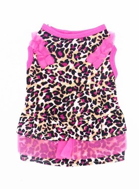 Leopard Dress Pink Pet Dog Clothes Cute Clothings Dogs Supe