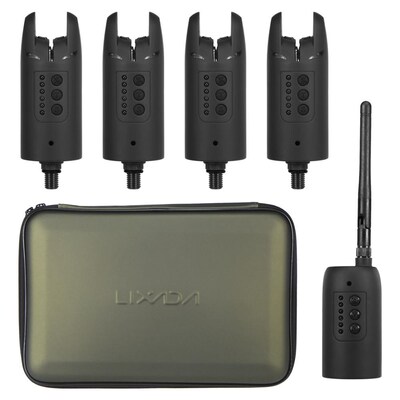 Lixada Wireless Fishing Alarm Set 4 Fishing Bite Alarms + 1