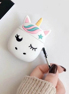 Silicon case For airpods1/2 airpods Case 3D Cute unicorn Pi