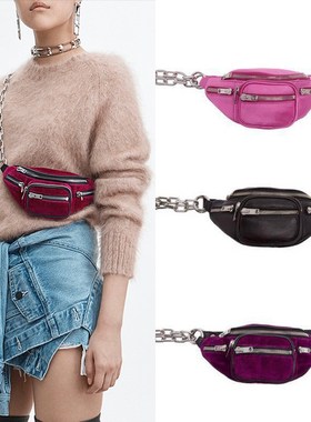 Brand Fanny Packs Velvet Waist Bag Money Phone Pouch Zipper