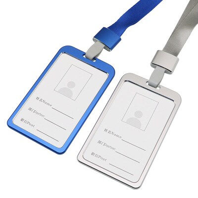 Metal Card Holder with Lanyard for Pass Card Credential Door