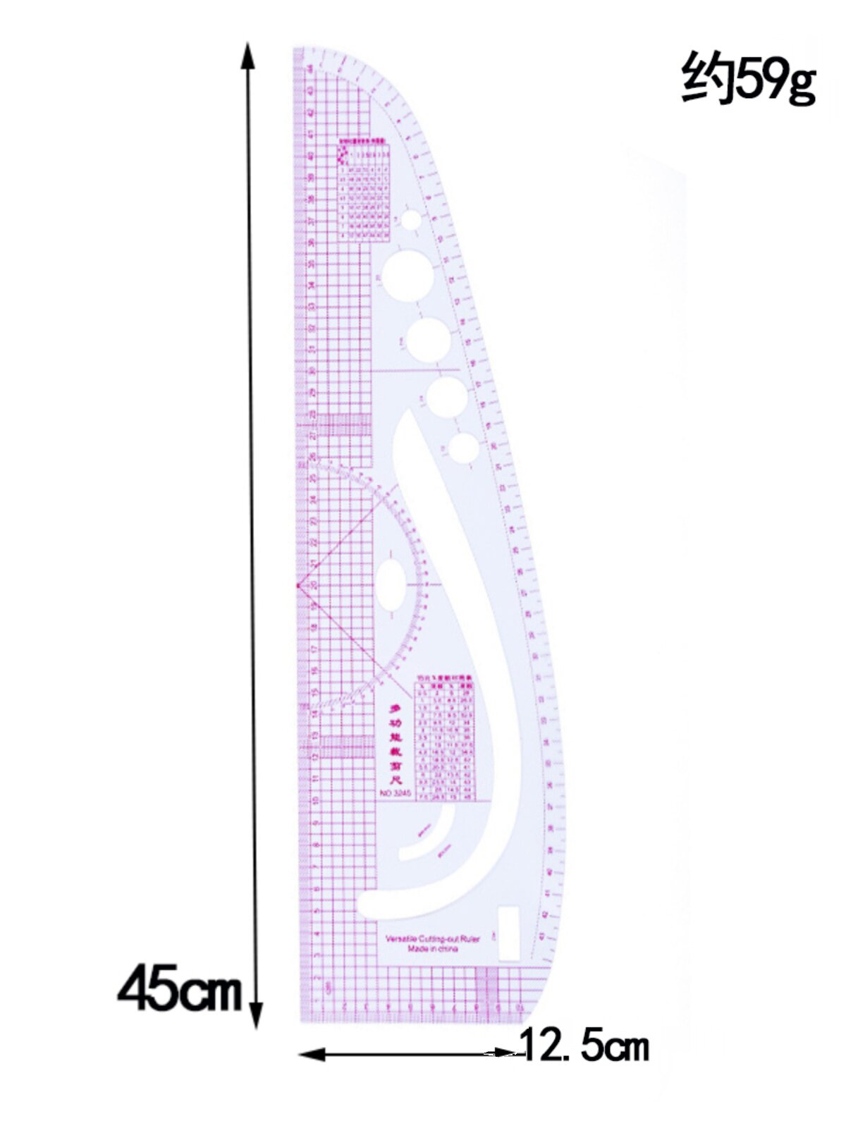 의류 등급 눈금자 세트 눈금자 다기능 패턴 만들기 눈금자 절단 비율 진동 버튼 곡선 재봉 도구