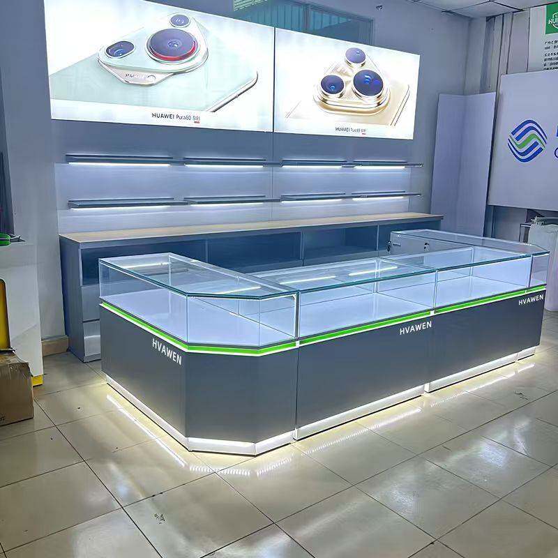手机柜台展示柜玻璃展示柜台前开靠墙展示柜精品眼睛柜台