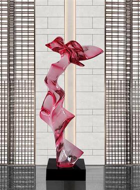 现代轻奢透明树脂雕塑客厅电视机柜两侧落地摆件楼梯口玄关装饰品