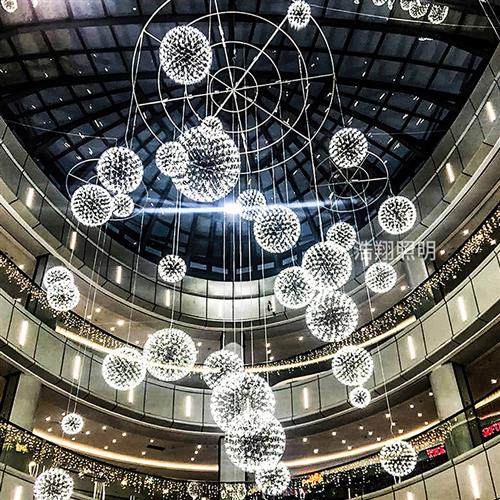 火花球吊灯现代商场酒店大堂宴会厅创意满天星灯非标工程灯具,家装灯饰光源,客厅吊灯,淘宝优惠券,粉丝福利购,淘宝优惠卷