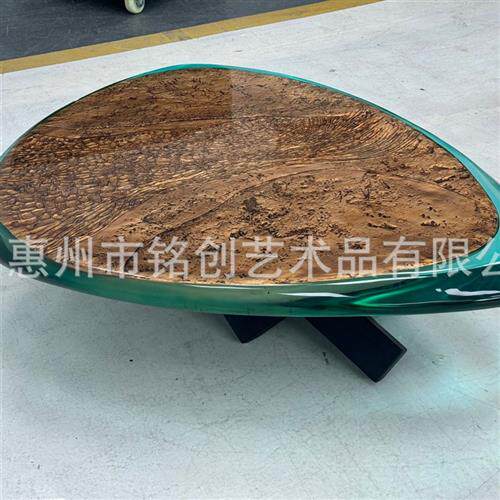 透明树脂茶台吧台座椅仿水晶茶几工艺品茶桌凳子组合软装家具定制 - 封面