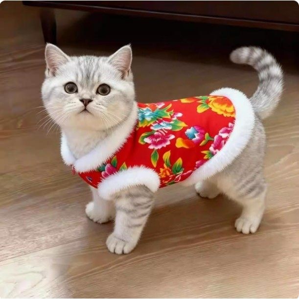 秋冬款东北大花猫咪棉袄毛绒领口宠物服装新年唐装保暖狗狗衣服,宠物/宠物食品及用品,猫宠物服装/雨衣（新）,淘宝优惠券,粉丝福利购,淘宝优惠卷