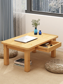 榻榻米飘窗茶几儿童学习桌喝茶矮桌子带抽屉楠竹实心炕桌学生家用