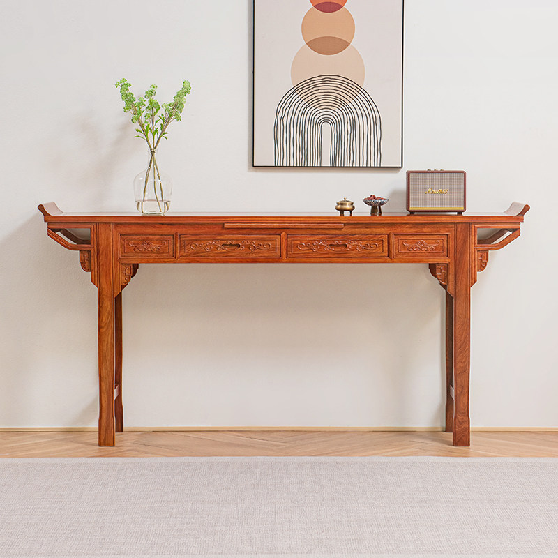 红木家具花梨木中堂条案实木神台刺猬紫檀供桌玄关桌子香案翘头案