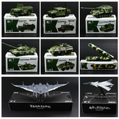 凯迪威迷你坦克合金模型仿真导弹装 甲战车飞机男儿童玩具军事摆件