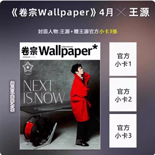 环球人物 卷宗Wallpaper杂志2024年四月 官方版 王源杂志卷宗4月封面 店赠明信片 小卡 王源说专栏 计入销量 3张官方版