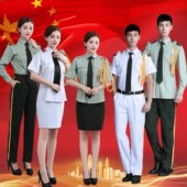 军乐队礼服衬衣夏文工团演出服鼓号队仪仗队升旗手鼓乐团服装 男女