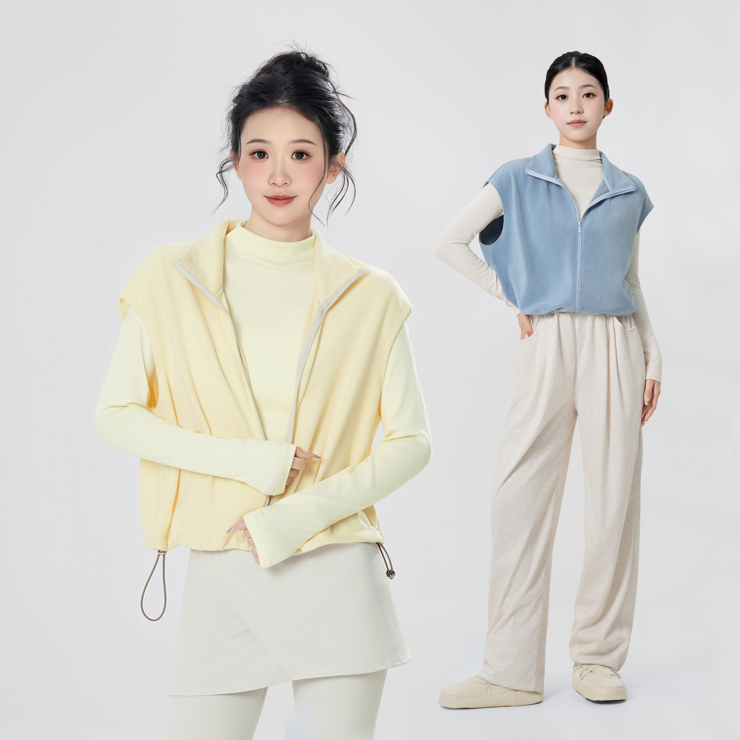 成人舞蹈服女加绒保暖马甲