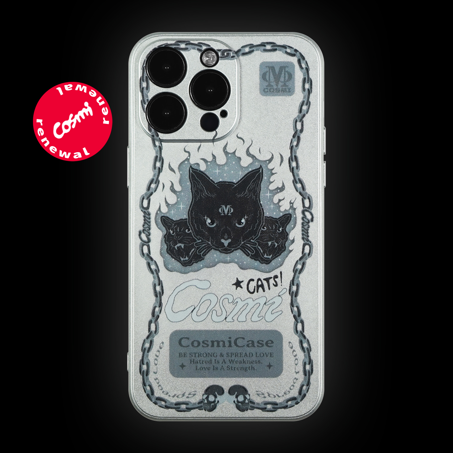 原创烈焰猫咪电镀手机壳