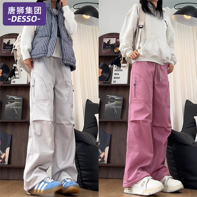 唐狮集团工装裤女款秋冬季2025新款滑雪裤加绒加厚宽松运动冲锋裤