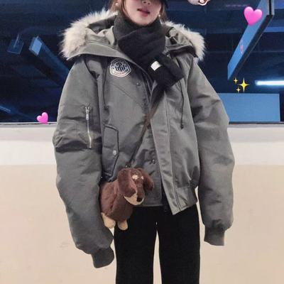 【官方推荐】工装派克羽绒棉服女