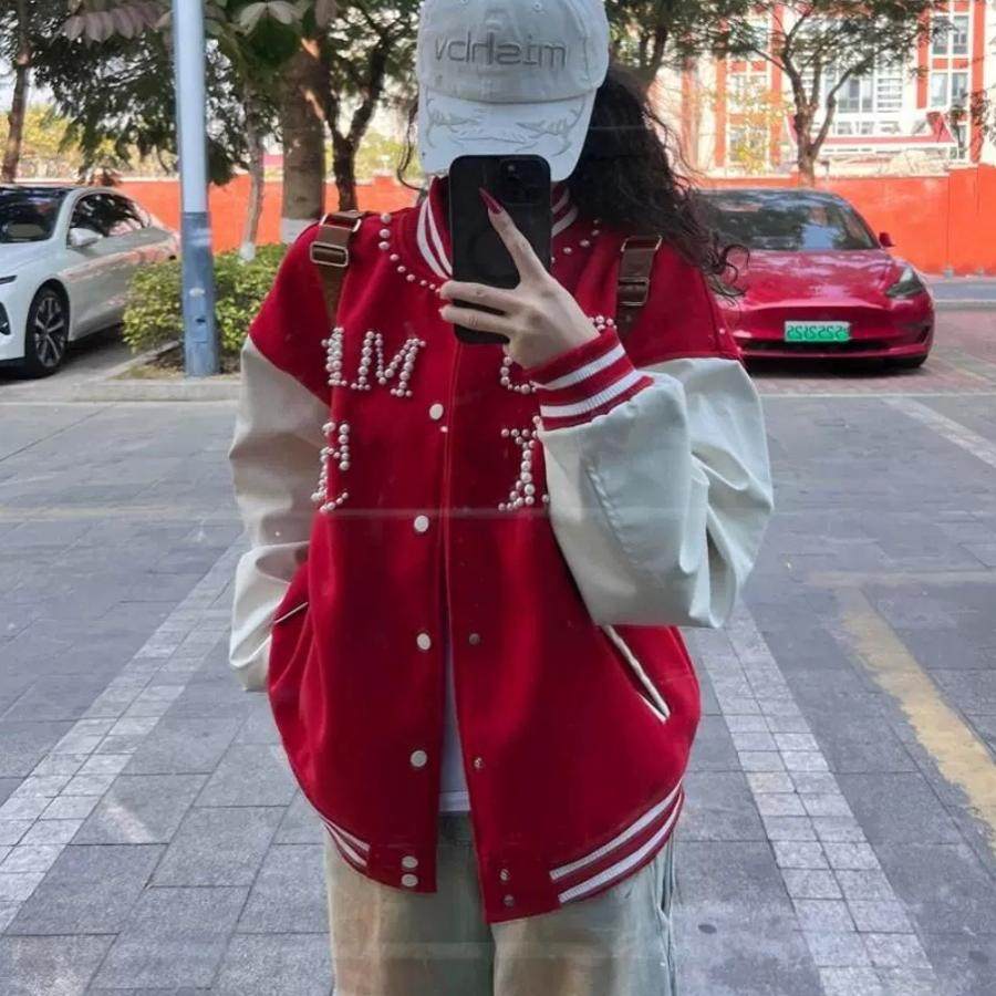 【官方推荐】钉珠情侣棒球服外套