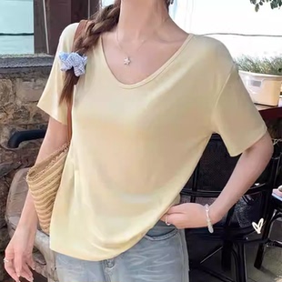 V领落肩T面膜T 春夏新款 833 17F