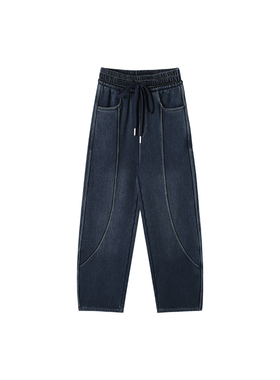 12-19F   秋冬新款加绒加厚弯刀牛仔裤  624