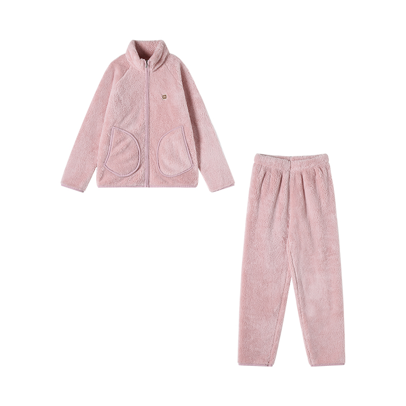 【米粒严选】秋冬新款北极绒加厚男女同款家居套装   1008