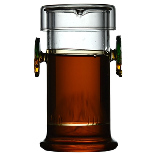 班意 双耳泡茶器过滤双耳杯耐热玻璃花茶壶冲茶器红茶泡茶套装