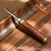 Ban Yi Pu 'er tea knife, tea cone, black tea brick knife, Ebony tea opening magic tool, Kung Fu tea set, rosewood solid wood tea needle thumbnail 7
