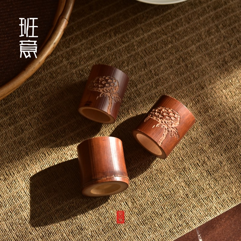 班意家用老竹盖置竹节茶夹置壶盖托架搁置茶道摆件功夫茶具配件图片