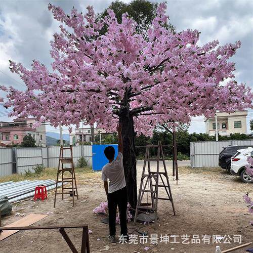 仿真大型樱花树网红吊篮桃花树情人节酒店商场装饰源头工厂直供