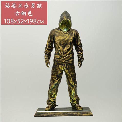 无脸卫衣男孩雕塑商场酒吧KTV售楼部网红打卡美陈装饰落地大摆件