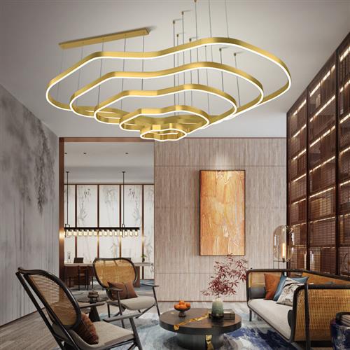 梯田吊灯客厅餐厅灯非标工程灯山脉异形灯大堂酒店售楼处灯具制作