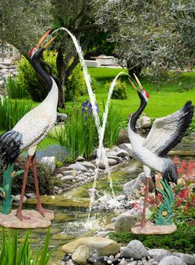 户外喷泉装饰玻璃钢吐水大型工艺品新加坡鱼尾狮摆件园林景观雕塑