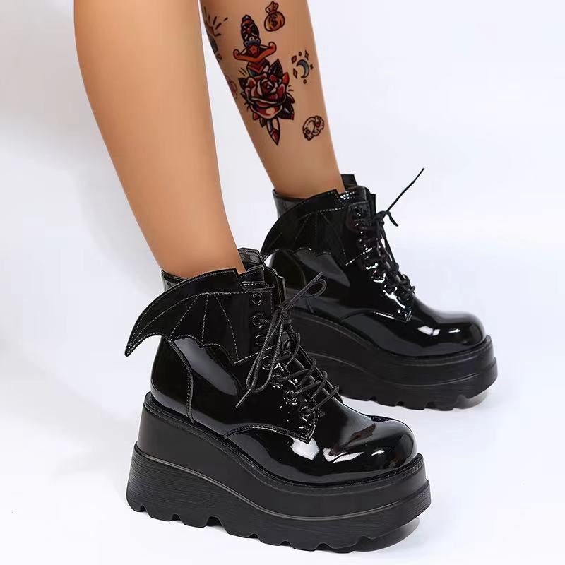 现货women platform boots martin boots big size 43翅膀马丁靴