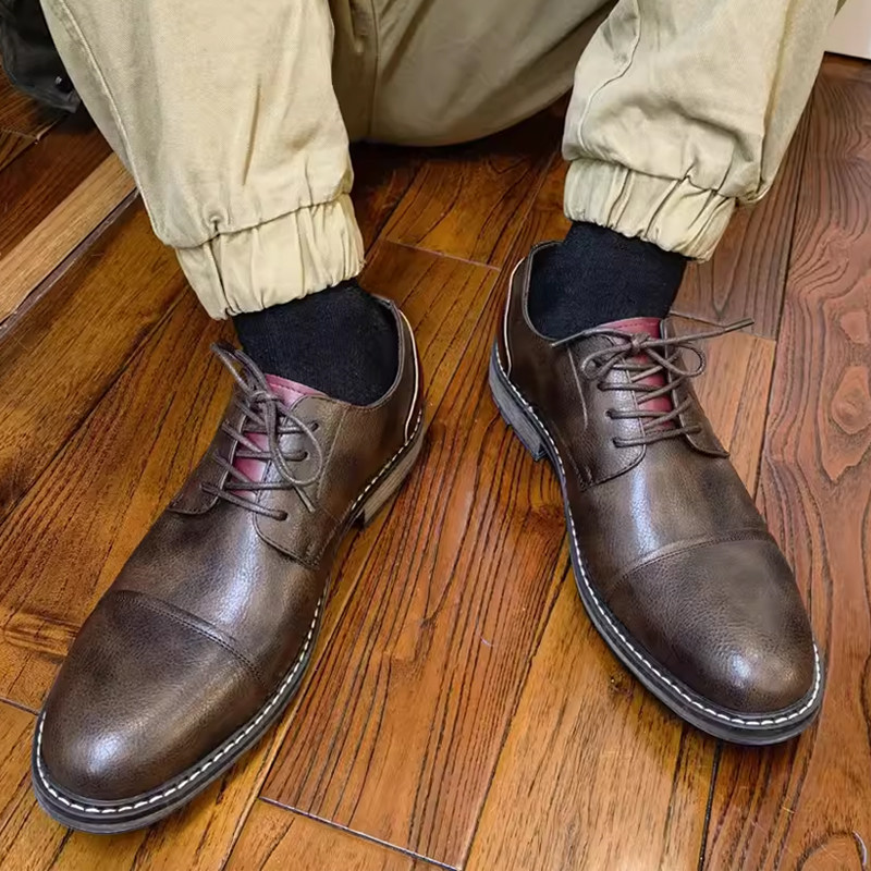 Summer Retro Plus Size Leather Casual Men Business Shoes,流行男鞋,休闲皮鞋,淘宝优惠券,粉丝福利购,淘宝优惠卷